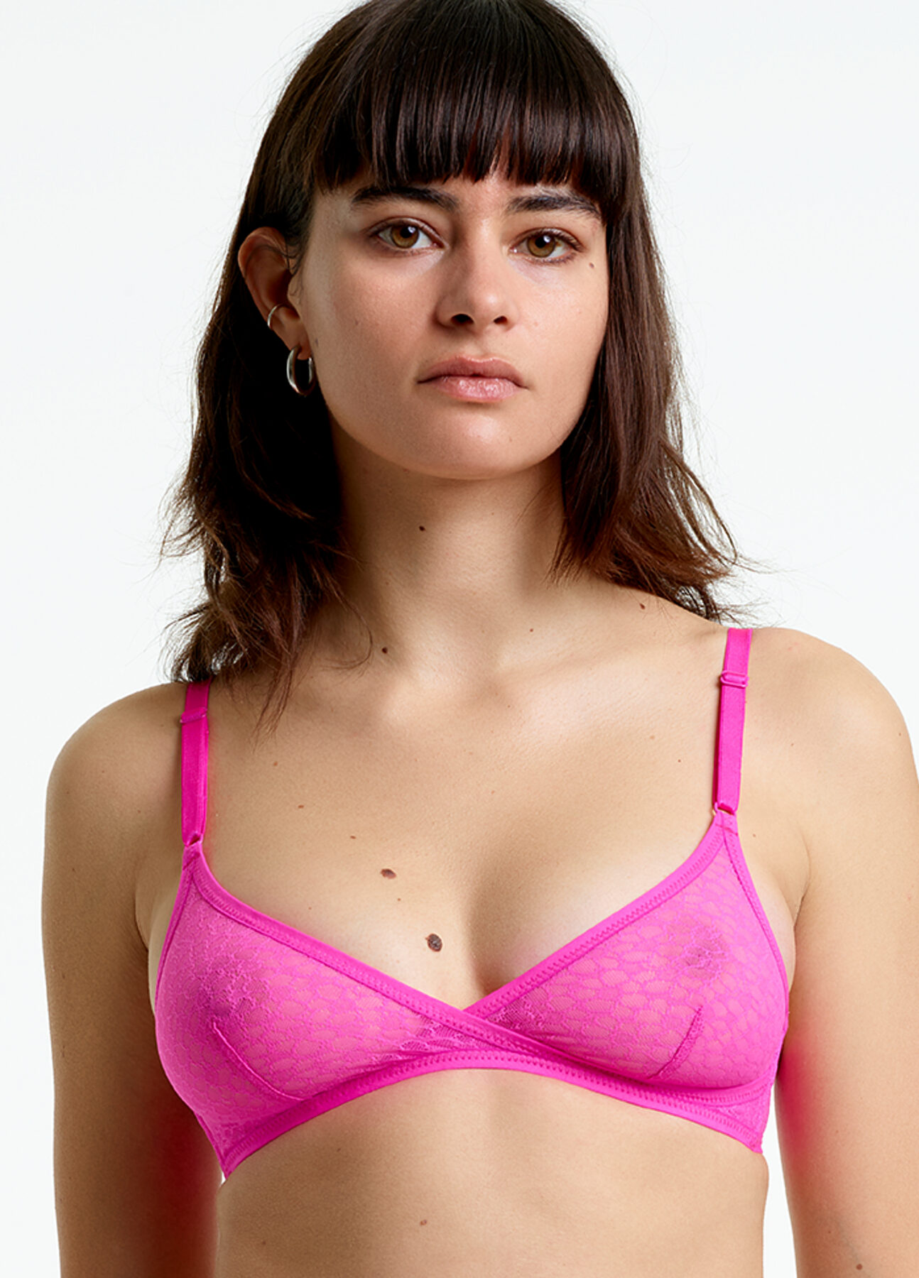 Yasmine Eslami – Soutien-gorge soft en tulle plumetis rose fuchsia