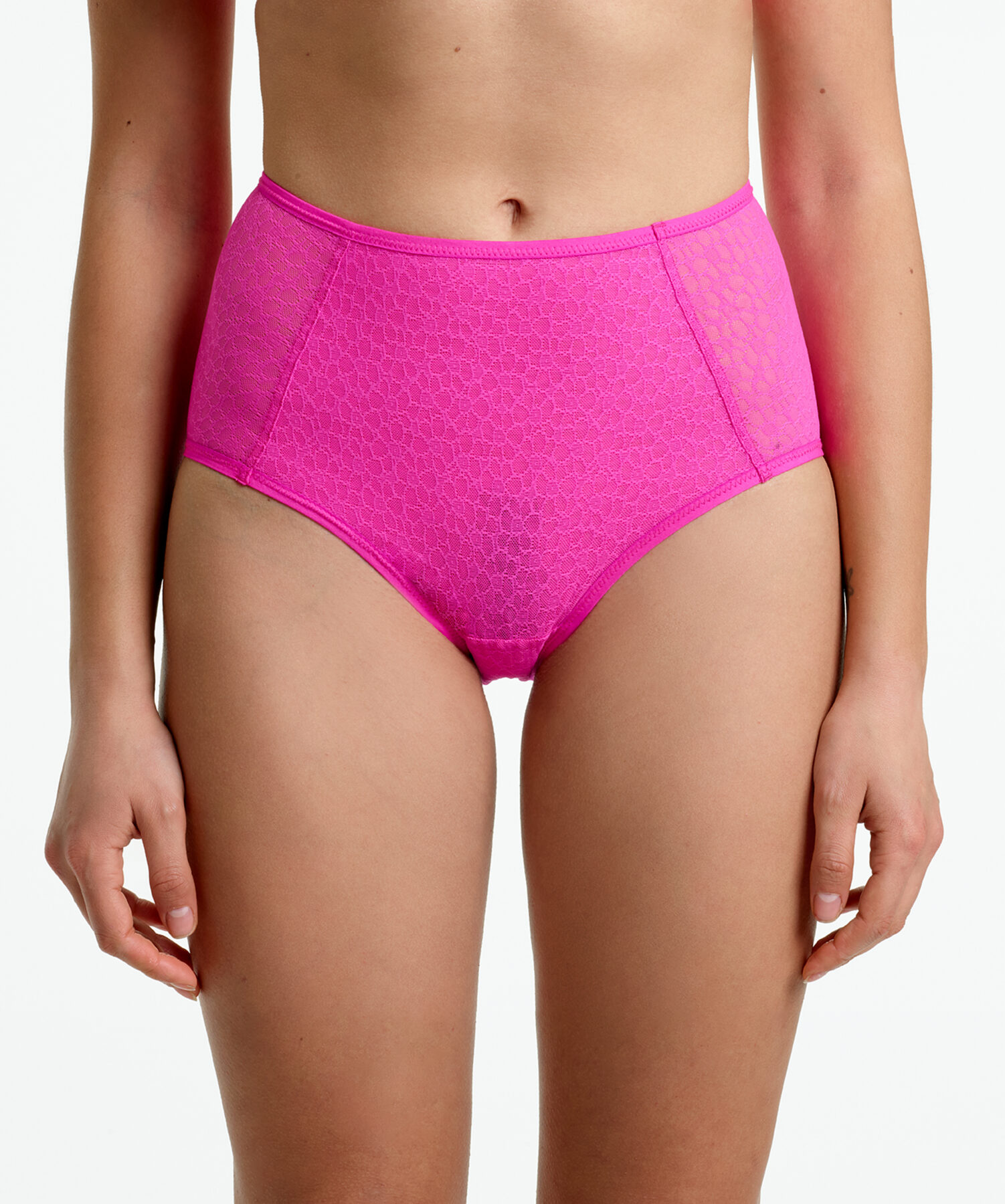 Yasmine Eslami – Culotte taille haute en tulle plumetis rose fuchsia